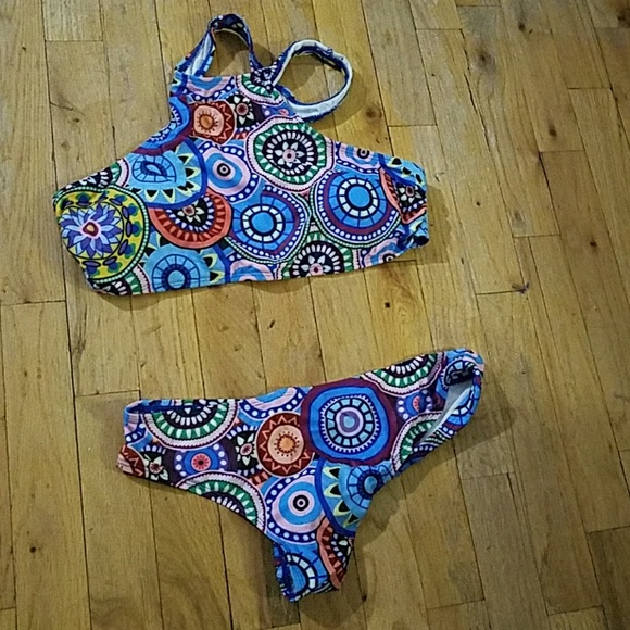 MULTI COLOR 2 PIECE BRAZILIAN SWIMSUIT - Picture 2 of 5